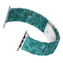 Simple Fashion Resin Watch Band for Apple Watch Series 5 & 4 40mm & Series 3 & 2 & 1 38mm(Dumb Green)