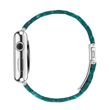 Simple Fashion Resin Watch Band for Apple Watch Series 5 & 4 40mm & Series 3 & 2 & 1 38mm(Dumb Green)