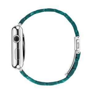 Simple Fashion Resin Watch Band for Apple Watch Series 5 & 4 40mm & Series 3 & 2 & 1 38mm(Dumb Green)