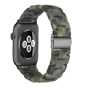 Simple Fashion Resin Watch Band for Apple Watch Series 5 & 4 40mm & Series 3 & 2 & 1 38mm(Dumb Army Green)