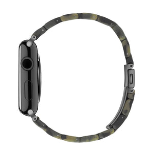 Simple Fashion Resin Watch Band for Apple Watch Series 5 & 4 40mm & Series 3 & 2 & 1 38mm(Dumb Army Green)