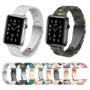Simple Fashion Resin Watch Band for Apple Watch Series 5 & 4 40mm & Series 3 & 2 & 1 38mm(Ivory)