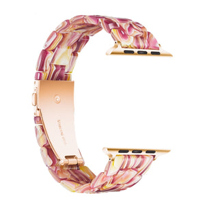Simple Fashion Resin Watch Band for Apple Watch Series 5 & 4 44mm & Series 3 & 2 & 1 42mm(Red)