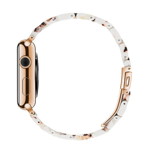 Simple Fashion Resin Watch Band for Apple Watch Series 5 & 4 44mm & Series 3 & 2 & 1 42mm(Nougat)