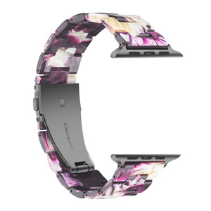 Simple Fashion Resin Watch Band for Apple Watch Series 5 & 4 44mm & Series 3 & 2 & 1 42mm(Purple)