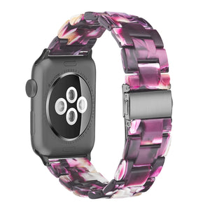 Simple Fashion Resin Watch Band for Apple Watch Series 5 & 4 44mm & Series 3 & 2 & 1 42mm(Purple)