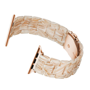 Simple Fashion Resin Watch Band for Apple Watch Series 5 & 4 44mm & Series 3 & 2 & 1 42mm(Silk White)