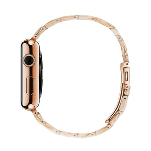 Simple Fashion Resin Watch Band for Apple Watch Series 5 & 4 44mm & Series 3 & 2 & 1 42mm(Silk White)
