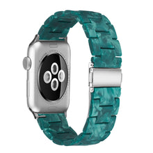 Simple Fashion Resin Watch Band for Apple Watch Series 5 & 4 44mm & Series 3 & 2 & 1 42mm(Dumb Green)