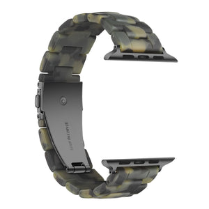 Simple Fashion Resin Watch Band for Apple Watch Series 5 & 4 44mm & Series 3 & 2 & 1 42mm(Dumb Army Green)