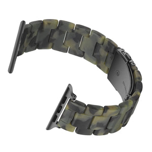 Simple Fashion Resin Watch Band for Apple Watch Series 5 & 4 44mm & Series 3 & 2 & 1 42mm(Dumb Army Green)