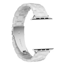 Simple Fashion Resin Watch Band for Apple Watch Series 5 & 4 44mm & Series 3 & 2 & 1 42mm(Pearl White)