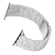 Simple Fashion Resin Watch Band for Apple Watch Series 5 & 4 44mm & Series 3 & 2 & 1 42mm(Pearl White)