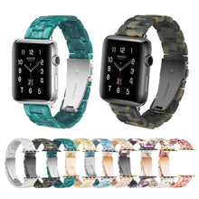 Simple Fashion Resin Watch Band for Apple Watch Series 5 & 4 44mm & Series 3 & 2 & 1 42mm(Pearl White)