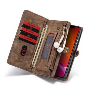 For iPhone 11 Pro CaseMe-008 Detachable Multifunctional Horizontal Flip Leather Case with Card Slot & Holder & Zipper Wallet & Photo Frame (Brown)