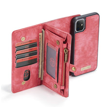 For iPhone 11 CaseMe-008 Detachable Multifunctional Horizontal Flip Leather Case with Card Slot & Holder & Zipper Wallet & Photo Frame (Red)