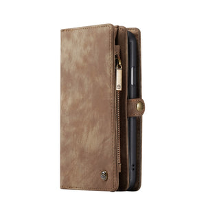 For iPhone 11 CaseMe-008 Detachable Multifunctional Horizontal Flip Leather Case with Card Slot & Holder & Zipper Wallet & Photo Frame (Brown)