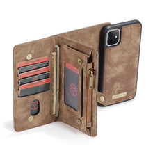 For iPhone 11 CaseMe-008 Detachable Multifunctional Horizontal Flip Leather Case with Card Slot & Holder & Zipper Wallet & Photo Frame (Brown)