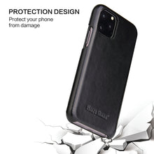 For iPhone 11 Fierre Shann Business Magnetic Horizontal Flip Genuine Leather Case (Black)