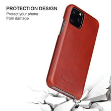 For iPhone 11 Fierre Shann Business Magnetic Horizontal Flip Genuine Leather Case (Brown)