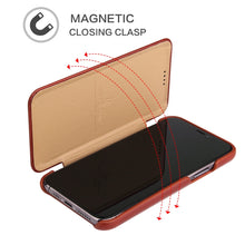 For iPhone 11 Fierre Shann Business Magnetic Horizontal Flip Genuine Leather Case (Brown)