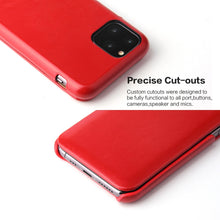 For iPhone 11 Fierre Shann Business Magnetic Horizontal Flip Genuine Leather Case (Red)