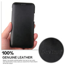 For iPhone 11 Pro Fierre Shann Business Magnetic Horizontal Flip Genuine Leather Case (Black)