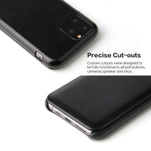 For iPhone 11 Pro Max Fierre Shann Business Magnetic Horizontal Flip Genuine Leather Case (Black)