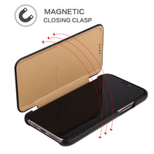 For iPhone 11 Pro Max Fierre Shann Business Magnetic Horizontal Flip Genuine Leather Case (Black)