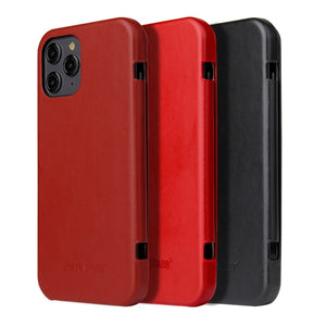For iPhone 12 mini Fierre Shann Business Magnetic Horizontal Flip Genuine Leather Case (Red)