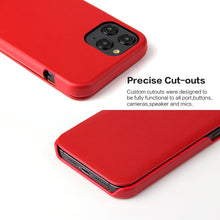 For iPhone 12 / 12 Pro Fierre Shann Business Magnetic Horizontal Flip Genuine Leather Case(Red)
