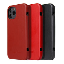 For iPhone 12 / 12 Pro Fierre Shann Business Magnetic Horizontal Flip Genuine Leather Case(Red)