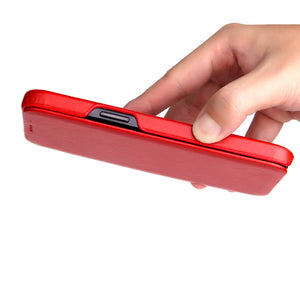 For iPhone 12 Pro Max Fierre Shann Business Magnetic Horizontal Flip Genuine Leather Case(Red)