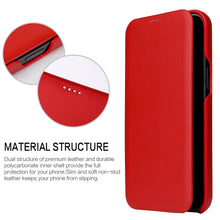 For iPhone 12 Pro Max Fierre Shann Business Magnetic Horizontal Flip Genuine Leather Case(Red)