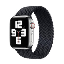 Nylon Single-turn Braided Watch Band For Apple Watch Series 8&7 41mm / SE 2&6&SE&5&4 40mm / 3&2&1 38mm, Length:S 130mm(Black)