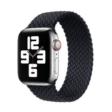 Nylon Single-turn Braided Watch Band For Apple Watch Series 8&7 41mm / SE 2&6&SE&5&4 40mm / 3&2&1 38mm(Black)