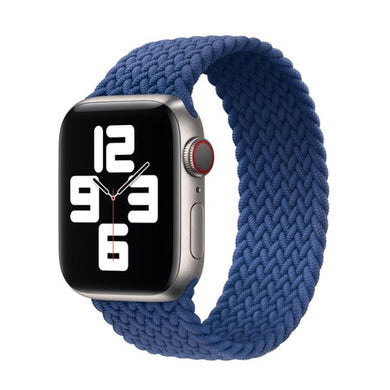 Nylon Single-turn Braided Watch Band For Apple Watch Series 8&7 41mm / SE 2&6&SE&5&4 40mm / 3&2&1 38mm(Blue)