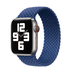Nylon Single-turn Braided Watch Band For Apple Watch Series 8&7 41mm / SE 2&6&SE&5&4 40mm / 3&2&1 38mm(Blue)