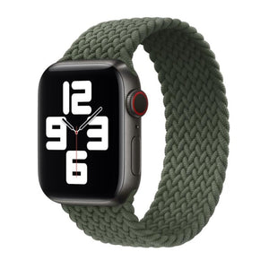 Nylon Single-turn Braided Watch Band For Apple Watch Series 7 41mm / 6 & SE & 5 & 4 40mm / 3 & 2 & 1 38mm, Length:M 145mm(Olive Green)