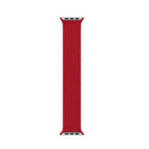 Nylon Single-turn Braided Watch Band For Apple Watch Series 7 41mm / 6 & SE & 5 & 4 40mm / 3 & 2 & 1 38mm, Length:M 145mm(Red)