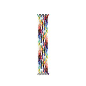 Nylon Single-turn Braided Watch Band For Apple Watch Series 8&7 41mm / SE 2&6&SE&5&4 40mm / 3&2&1 38mm, Length:M 145mm(Rainbow Color)