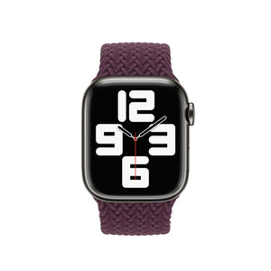 Nylon Single-turn Braided Watch Band For Apple Watch Series 8&7 41mm / SE 2&6&SE&5&4 40mm / 3&2&1 38mm, Length:M 145mm(Crimson Cherry)