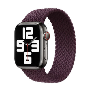 Nylon Single-turn Braided Watch Band For Apple Watch Series 8&7 41mm / SE 2&6&SE&5&4 40mm / 3&2&1 38mm, Length:M 145mm(Crimson Cherry)