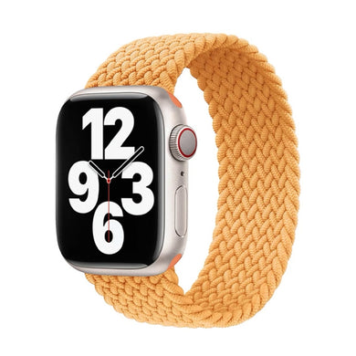 Nylon Single-turn Braided Watch Band For Apple Watch Series 8&7 41mm / SE 2&6&SE&5&4 40mm / 3&2&1 38mm, Length:M 145mm(Milky Beige)