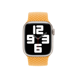 Nylon Single-turn Braided Watch Band For Apple Watch Series 8&7 41mm / SE 2&6&SE&5&4 40mm / 3&2&1 38mm, Length:M 145mm(Milky Beige)