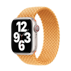 Nylon Single-turn Braided Watch Band For Apple Watch Series 8&7 41mm / SE 2&6&SE&5&4 40mm / 3&2&1 38mm, Length:M 145mm(Milky Beige)