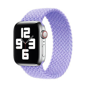 Nylon Single-turn Braided Watch Band For Apple Watch Series 8&7 41mm / SE 2&6&SE&5&4 40mm / 3&2&1 38mm, Length:M 145mm(British Lavender)