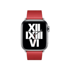 Modern Style Leather Watch Band For Apple Watch Series 7 41mm / 6 & SE & 5 & 4 40mm / 3 & 2 & 1 38mm(Red)
