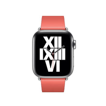 Modern Style Leather Watch Band For Apple Watch Series 7 45mm / 6 & SE & 5 & 4 44mm / 3 & 2 & 1 42mm(Watermelon Red)