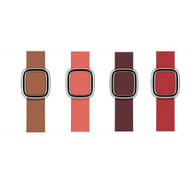 Modern Style Leather Watch Band For Apple Watch Series 7 45mm / 6 & SE & 5 & 4 44mm / 3 & 2 & 1 42mm(Red)